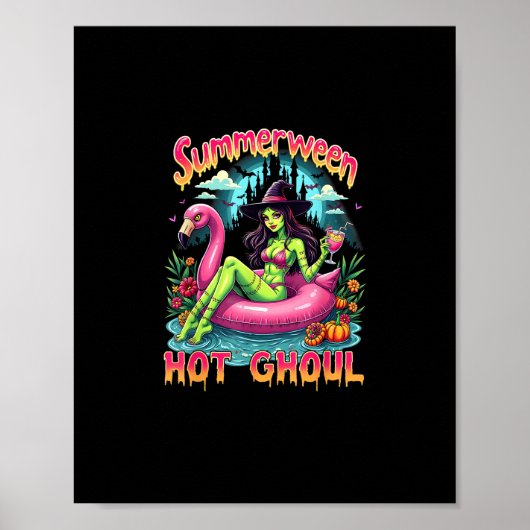 Summerween Witch Vibes Vacation Halloween Funny Pa Poster (Vorne)