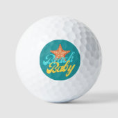 Summery Beach Baby Word Art Golfball (Vorderseite)