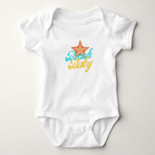 Summery Beach Baby Word Art Strampler