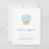 Summery Blue and White Hydrangea Adressenänderung Ankündigung (Vorderseite)