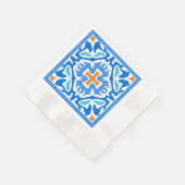 Summery Blue Geometric mit Orange Accent Serviette (Ecke)