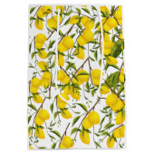Summery Citrus Lemon Tree Branches Mittlere Geschenktüte (Rückseite)