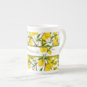 Summery Citrus Lemon Tree Branches Porzellantasse (Vorderseite Rechts)