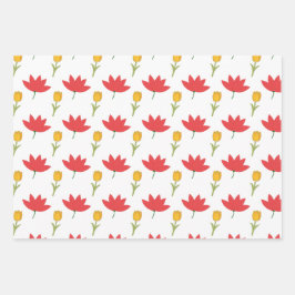 Summery floral wrapping paper geschenkpapier set