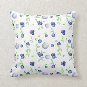 Summery Fresh Watercolor Blueberry Kissen