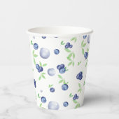 Summery Fresh Watercolor Blueberry Pappbecher (Rückseite)