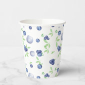 Summery Fresh Watercolor Blueberry Pappbecher (Links)