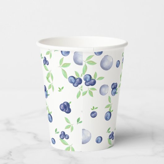 Summery Fresh Watercolor Blueberry Pappbecher (Rechts)