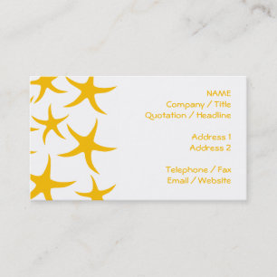 Summery Gelblich-Orange Starfish-Muster Visitenkarte