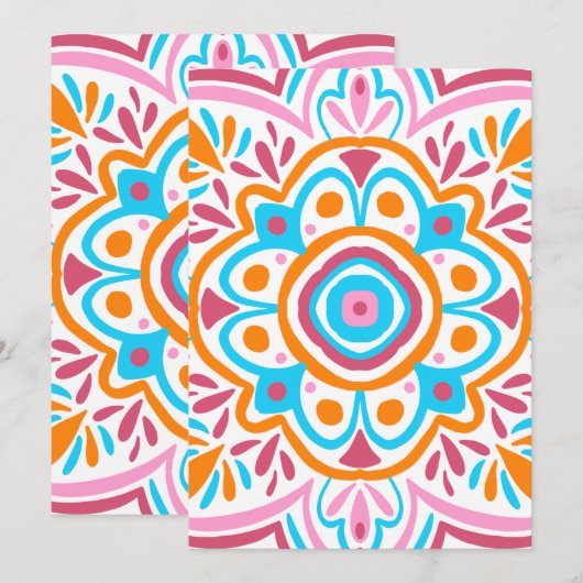 Summery mandala einladung (Vorne/Hinten)