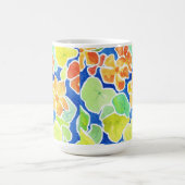 Summery Scarlet Rot, Orange und Gelb Nasturtien Kaffeetasse (Mittel)