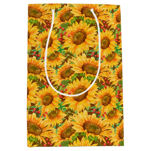 Summery Sunflowers Geschenktasche Mittlere Geschenktüte (Vorderseite)