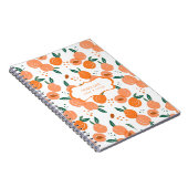 Summery Sweet Peach Pattern | Monogram-Notebook Notizblock (Rechte Seite)