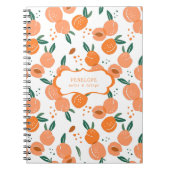 Summery Sweet Peach Pattern | Monogram-Notebook Notizblock (Vorderseite)