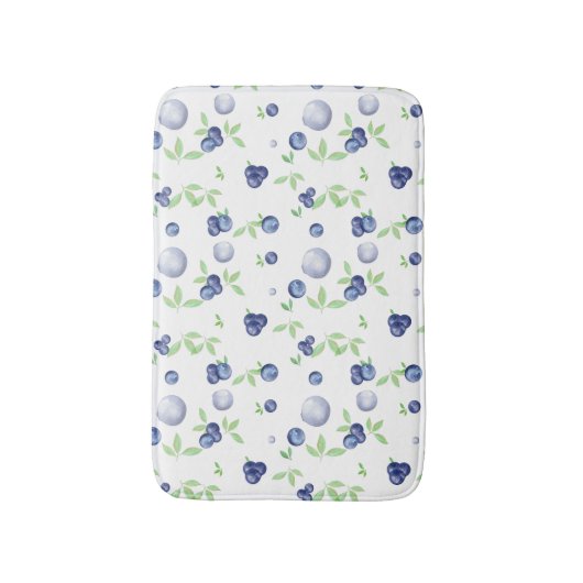 Summery Watercolor Blueberry Badematte (Vorderseite Vertikal)