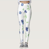 Summery Watercolor Blueberry Leggings (Vorderseite)