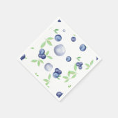 Summery Watercolor Blueberry Serviette (Ecke)