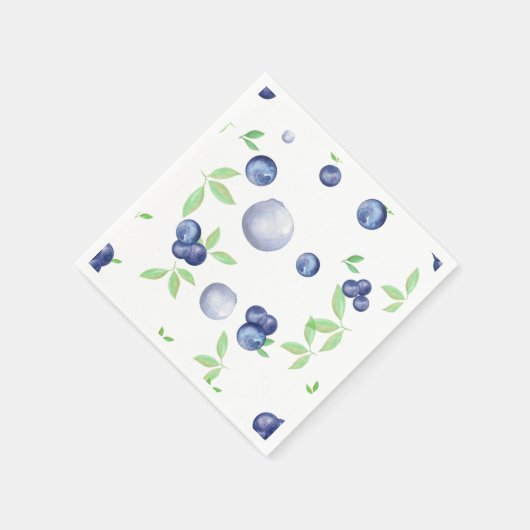 Summery Watercolor Blueberry Serviette (Ecke)