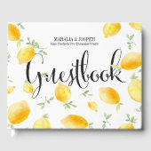 Summery Watercolor Lemon Wedding Gästebuch (Vorderseite)