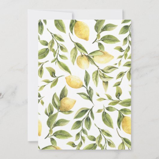 Summery Zitronen Blätter Bridesmaid Luncheon Brauc Einladung (Rückseite)
