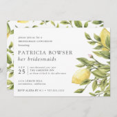 Summery Zitronen Blätter Bridesmaid Luncheon Brauc Einladung (Vorne/Hinten)