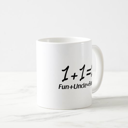 Summierungs-Mathematik - 1+Spaß 1=2+Uncle=Funcle Kaffeetasse (VorderseiteRechts)