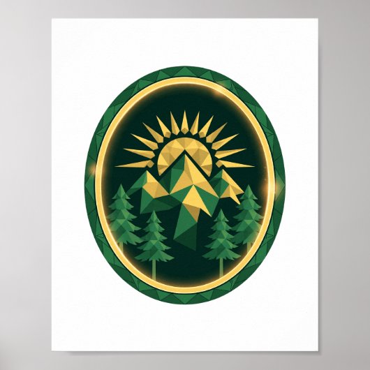 Summit Crest — Geometrisches Berg-Abzeichen Poster (Vorne)