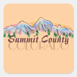 Summit Landkreis Colorado Bergsticker Quadratischer Aufkleber