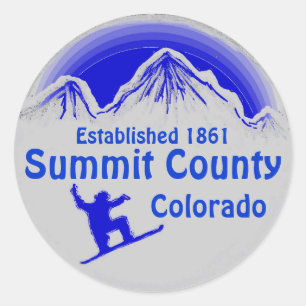 Summit Landkreis Colorado Snowboard-Kunstaufkleber Runder Aufkleber