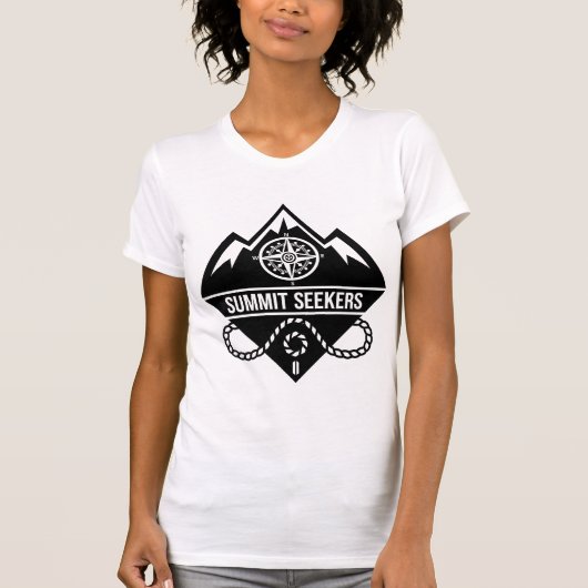 Summit Seekers Mountain Climbing Badge Design T-Shirt (Vorderseite)
