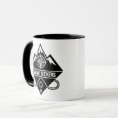 Summit Seekers Mountain Climbing Badge Design Tasse (Vorderseite Links)
