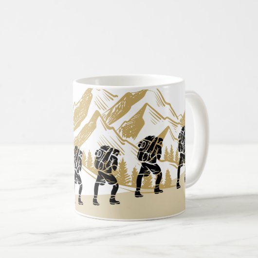 Summit Sipper Adventure Awaits with Our Hiking Mug Kaffeetasse (VorderseiteRechts)