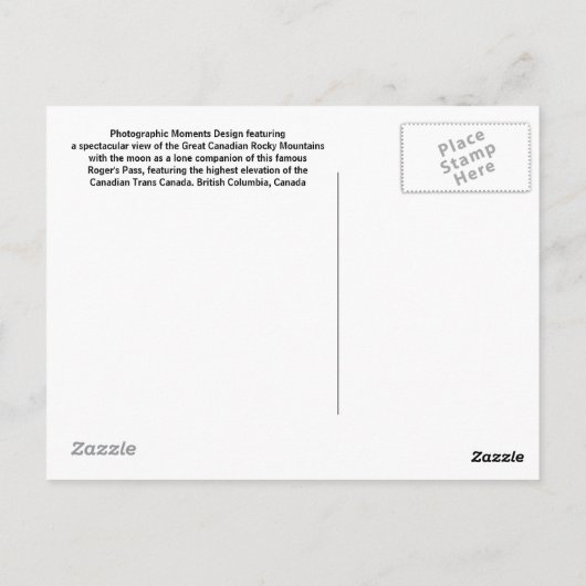 Summit Sunset Postcard Postkarte (Rückseite)