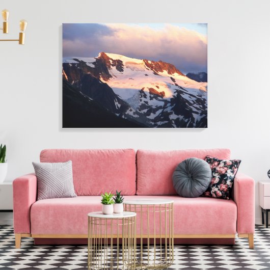 Summit Sunset Stretch Canvas Print Leinwanddruck (Insitu (Wohnzimmer))