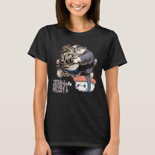 Sumo Cat Fighting für Sushi Kawaii Japanisch T-Shirt