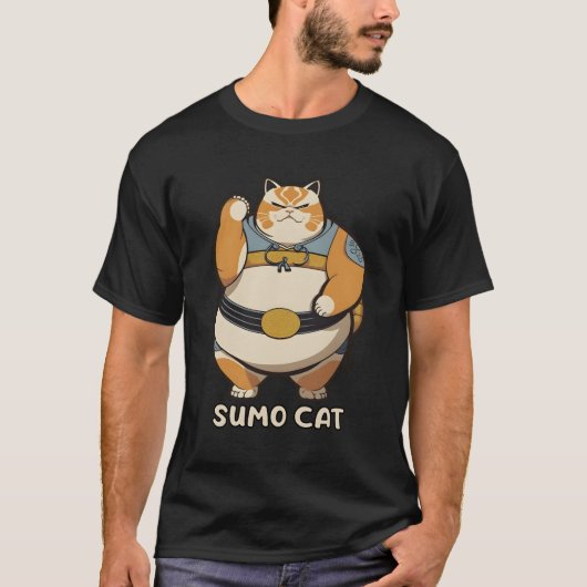 Sumo Cat Kitty Wrestler T-Shirt (Vorderseite)