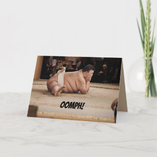 SUMO DEFEAT BELATED BIRTHDAY CARD DANKESKARTE