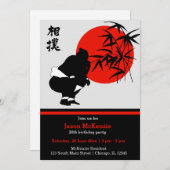 Sumo Geburtstagsthema Einladung (Vorne/Hinten)