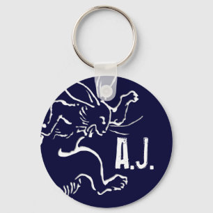 Sumo-Kaninchen + Ihre Initialen! Schlüsselanhänger