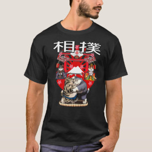 Sumo-Katzen Ringer Vintage Japanische Kultur Sumo T-Shirt