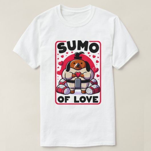 Sumo Liebe Champion Dackel - Heart Onigiri T-Shi T-Shirt (Design vorne)