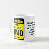 Sumo Lustige Personalisierte Warnung Kaffeetasse (Vorderseite Links)