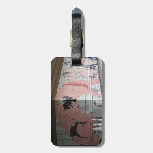 Sumo Mural Kunst Gepäckanhänger (Rückseite vertikal)