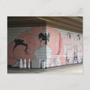 Sumo Mural Kunst Postkarte