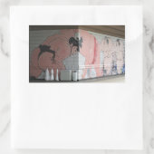 Sumo Mural Kunst Rechteckiger Aufkleber (Tasche)