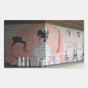 Sumo Mural Kunst Rechteckiger Aufkleber