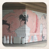 Sumo Mural Kunst Rechteckiger Pappuntersetzer (Vorderseite)