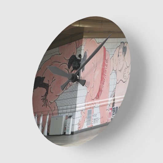 Sumo Mural Kunst Runde Wanduhr (Winkel)