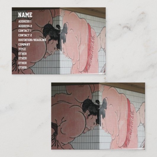 Sumo Mural Kunst Visitenkarte (Vorne/Hinten)