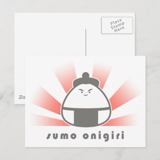 Sumo Onigiri Postkarte (Vorne/Hinten)